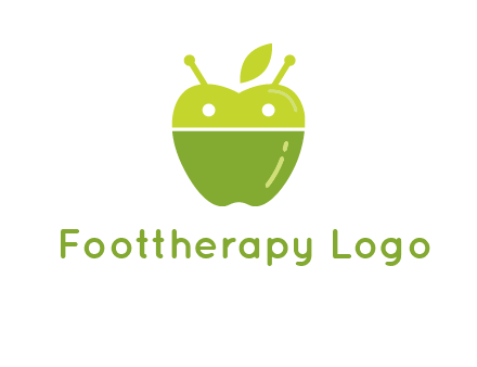 android mix with apple logo