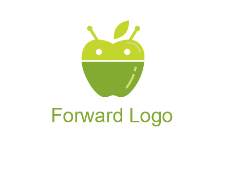 android mix with apple logo