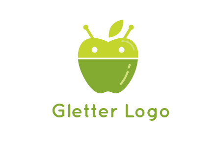 android mix with apple logo