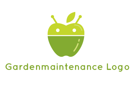 android mix with apple logo