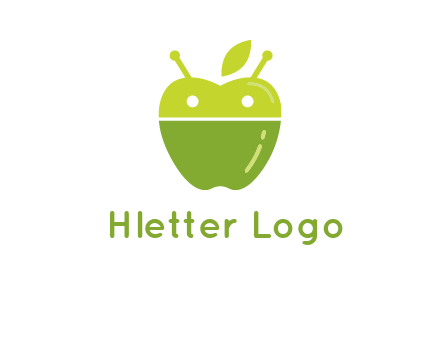 android mix with apple logo