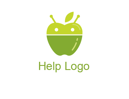 android mix with apple logo