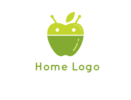 android mix with apple logo