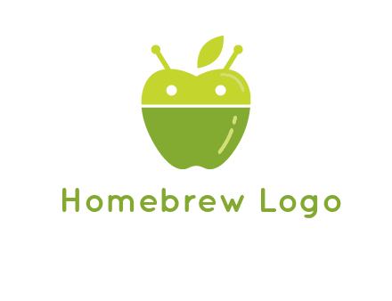 android mix with apple logo