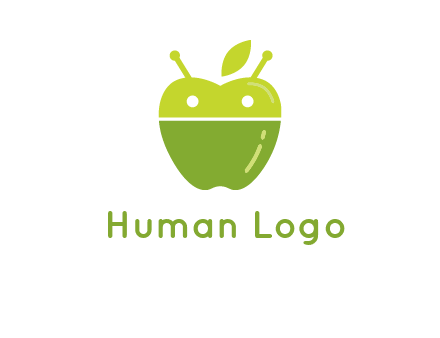 android mix with apple logo