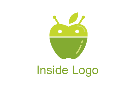 android mix with apple logo
