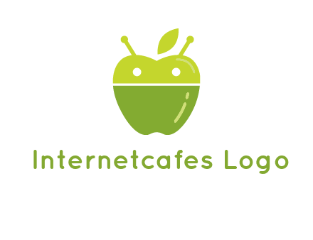android mix with apple logo