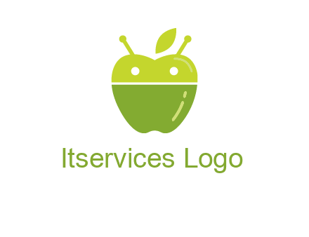 android mix with apple logo