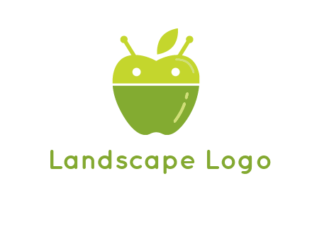 android mix with apple logo