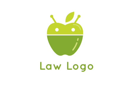 android mix with apple logo