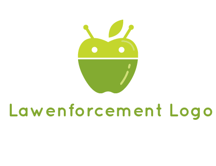 android mix with apple logo