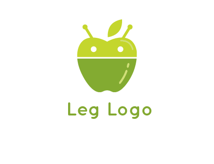android mix with apple logo