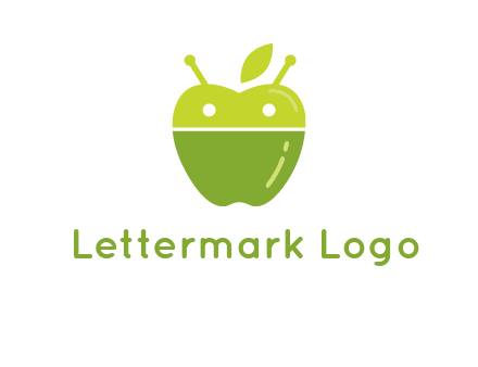 android mix with apple logo