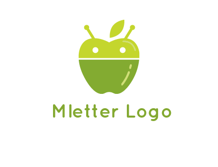 android mix with apple logo