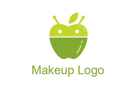 android mix with apple logo