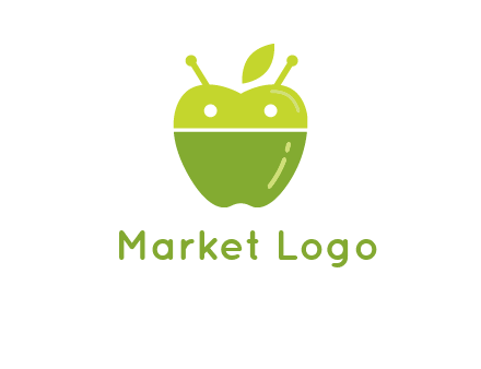 android mix with apple logo