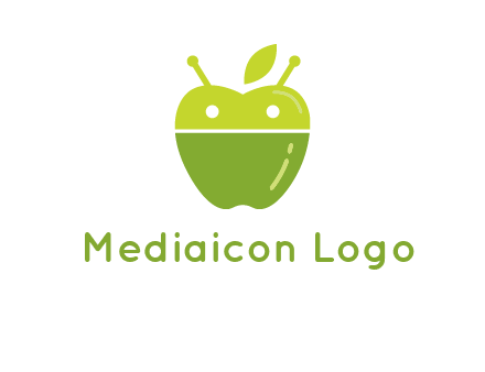 android mix with apple logo