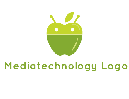 android mix with apple logo