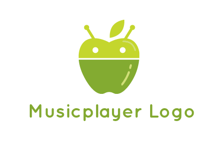 android mix with apple logo