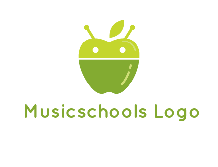 android mix with apple logo