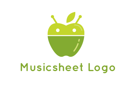 android mix with apple logo