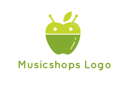 android mix with apple logo