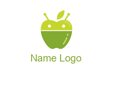 android mix with apple logo