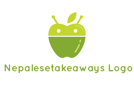 android mix with apple logo