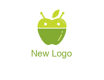 android mix with apple logo
