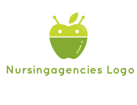 android mix with apple logo