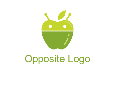 android mix with apple logo
