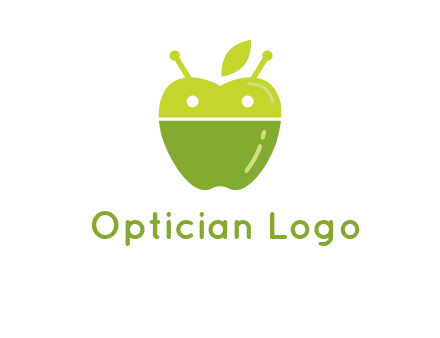 android mix with apple logo