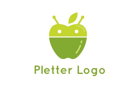 android mix with apple logo
