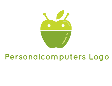 android mix with apple logo