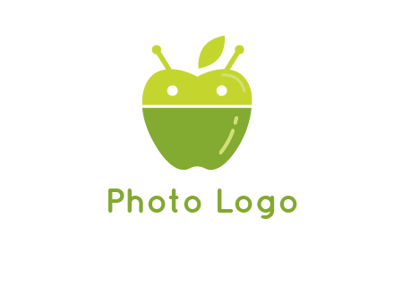 android mix with apple logo