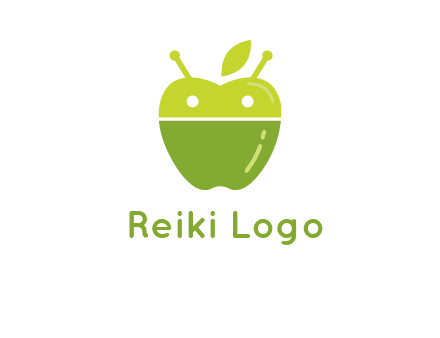 android mix with apple logo