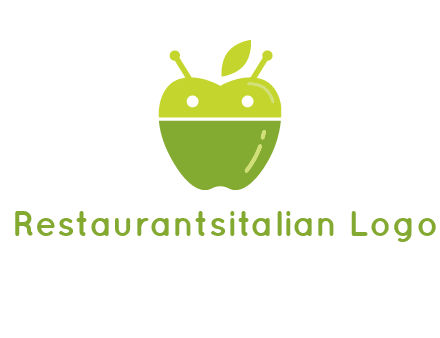 android mix with apple logo