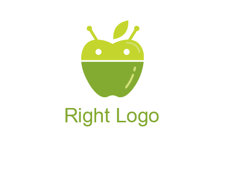 android mix with apple logo
