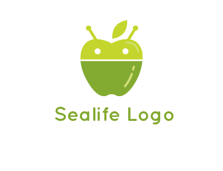 android mix with apple logo
