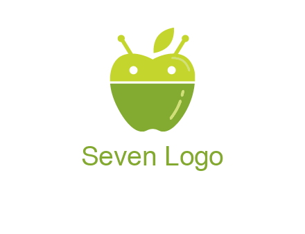 android mix with apple logo