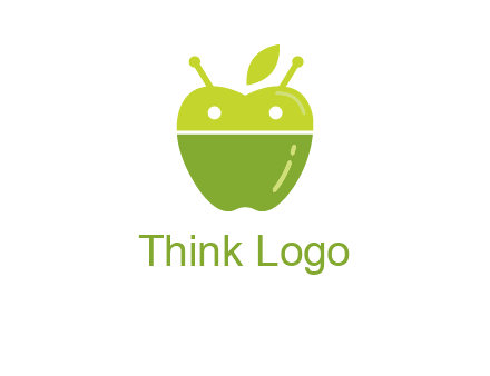 android mix with apple logo