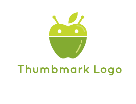 android mix with apple logo
