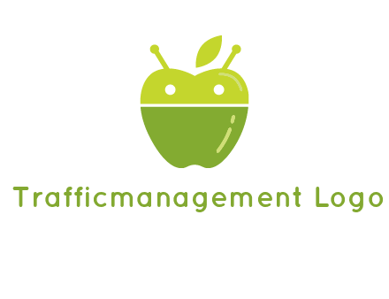 android mix with apple logo