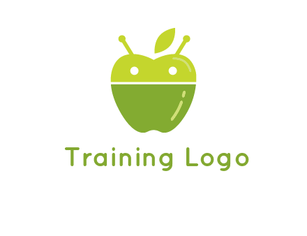 android mix with apple logo