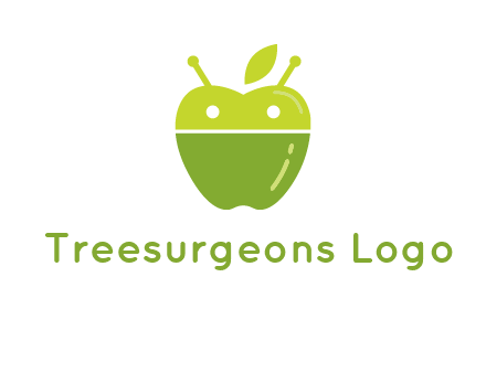 android mix with apple logo