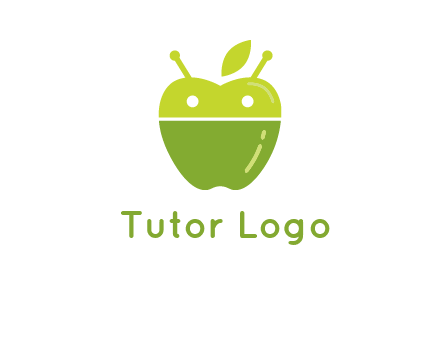 android mix with apple logo