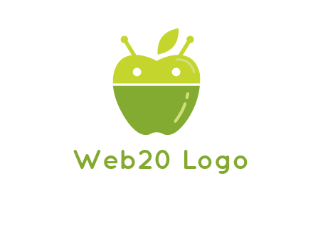 android mix with apple logo