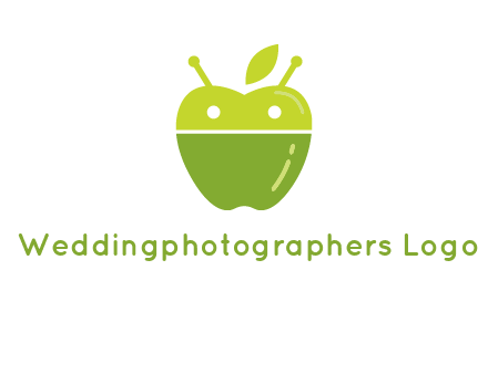 android mix with apple logo