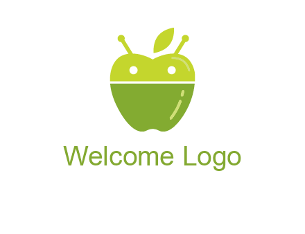 android mix with apple logo