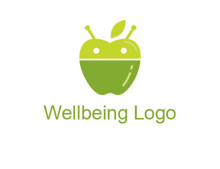 android mix with apple logo